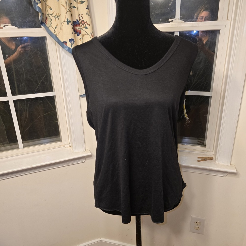 Topshop Black Tank Top V Neck Sleeveless Casual Comfy Everyday Basic US 10‎